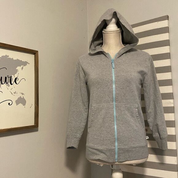 Tommy Bahama Gray Lightweight Zipper Front Long Sleeve Hooded Jacket Size Large - Picture 1 of 8